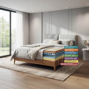 Hypnos Bamboo, 15 CM natural foam + 5 CM Memory, 9 Zone , 21 cm.